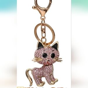 NWT Rhinestone Kitten bag charm or keychain